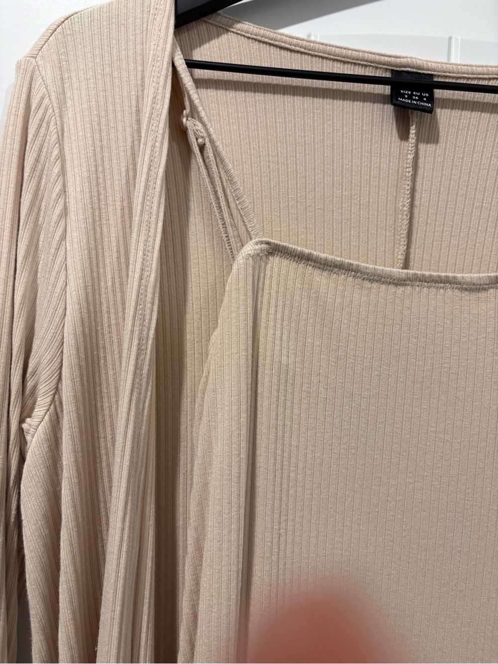 Beige Ribbed Loungewear Set - Picture 3 of 3